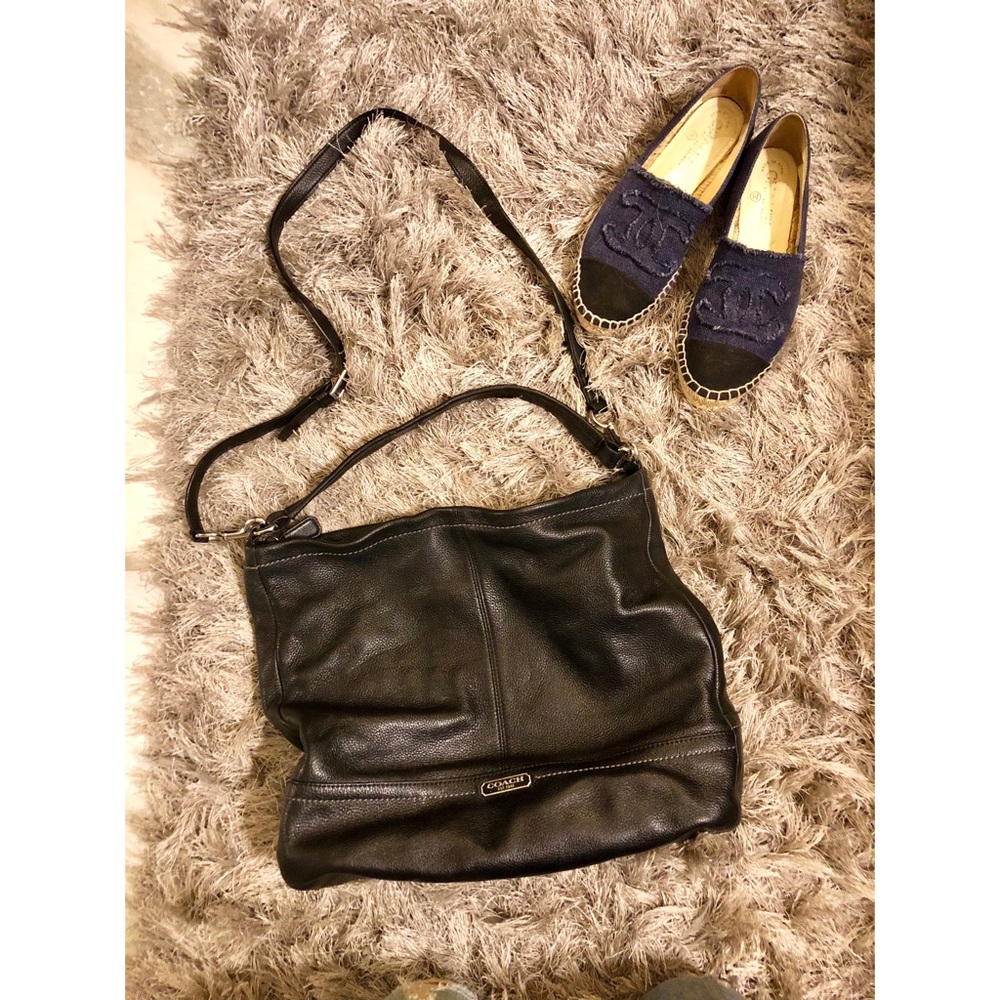 Black leather coach bag